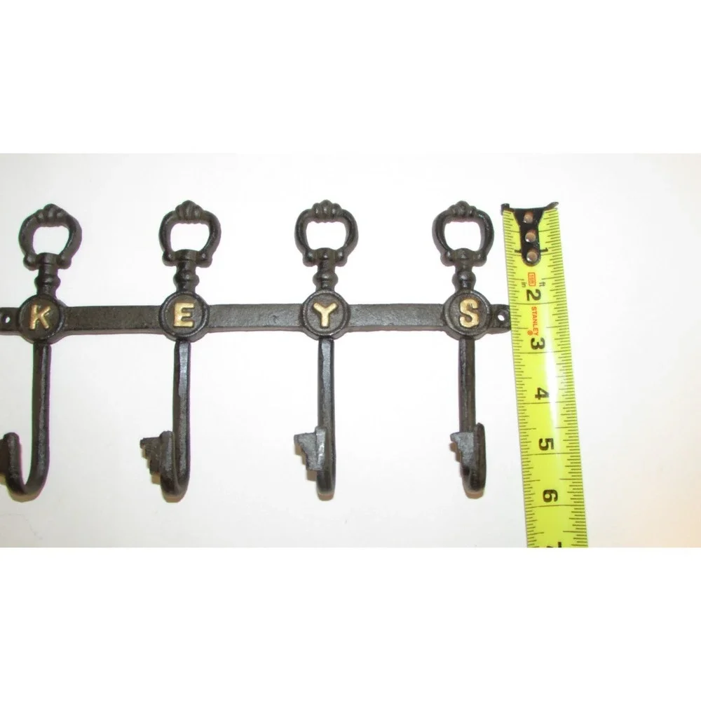 Cast Iron wall hook key holder skeleton KEYS letters NEW Gasare NIB decor